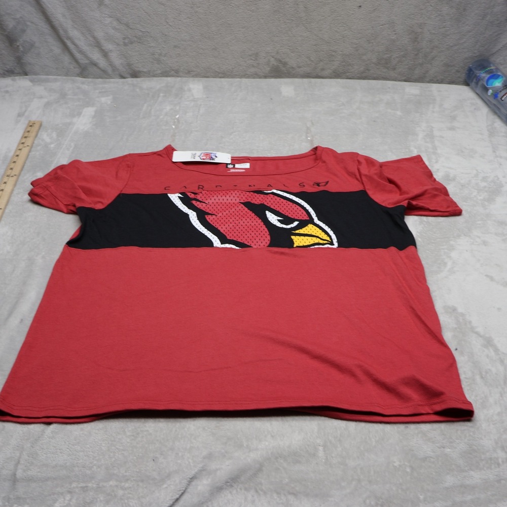Arizona Cardinals Shirt Womens XXL NFL Team Apparel Red Football Graphic Tee NEW